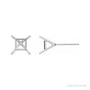 Sapphire Row Square 4-Prong Cocktail-Style Stud Earrings setting in 14K White Gold, shown with a center stone (sold separately)