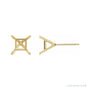 Sapphire Row Square 4-Prong Cocktail-Style Stud Earrings setting in 14K Yellow Gold, shown with a center stone (sold separately)