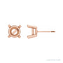 Sapphire Row Round 4-Prong Rose-Cut Stud Earrings setting in 14K Rose Gold, shown with a center stone (sold separately)