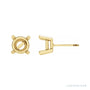 Sapphire Row Round 4-Prong Rose-Cut Stud Earrings setting in 14K Yellow Gold, shown with a center stone (sold separately)