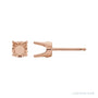 Sapphire Row Round 4-Prong Stud Earrings setting in 14K Rose Gold, shown with a center stone (sold separately)