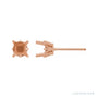 Sapphire Row Round 4-Prong Fleur-de-lis Stud Earrings setting in 14K Rose Gold, shown with a center stone (sold separately)