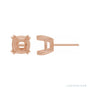 Sapphire Row Cushion Double Claw-Prong Stud Earrings setting in 14K Rose Gold, shown with a center stone (sold separately)