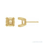 Sapphire Row Cushion Double Claw-Prong Stud Earrings setting in 14K Yellow Gold, shown with a center stone (sold separately)