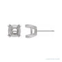 Sapphire Row Cushion Double Claw-Prong Stud Earrings setting in Platinum, shown with a center stone (sold separately)