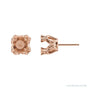Sapphire Row Round Split 4-Prong Stud Earrings setting in 14K Rose Gold, shown with a center stone (sold separately)