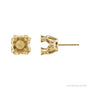 Sapphire Row Round Split 4-Prong Stud Earrings setting in 14K Yellow Gold, shown with a center stone (sold separately)