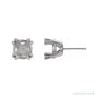 Sapphire Row Round Split 4-Prong Stud Earrings setting in Platinum, shown with a center stone (sold separately)