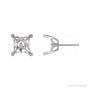 Sapphire Row Square V-Prong Fleur-de-lis Stud Earrings setting in Platinum, shown with a center stone (sold separately)