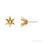 Sapphire Row Round 6-Prong Earrings setting in 14K Yellow Gold, shown with a center stone (sold separately)