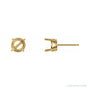 Sapphire Row Round 4-Prong Stud Earrings setting in 14K Yellow Gold, shown with a center stone (sold separately)