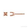 Sapphire Row Round 4-Prong Stud Earrings setting in 14K Rose Gold, shown with a center stone (sold separately)