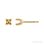 Sapphire Row Round 4-Prong Stud Earrings setting in 14K Yellow Gold, shown with a center stone (sold separately)
