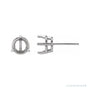 Sapphire Row Round 3-Prong Pre-Notched Claw Earrings setting in Platinum, shown with a center stone (sold separately)