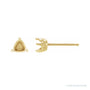 Sapphire Row Trillion 3-Prong Claw Earrings setting in 14K Yellow Gold, shown with a center stone (sold separately)
