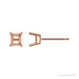Sapphire Row Emerald 4-Prong Stud Earrings setting in 14K Rose Gold, shown with a center stone (sold separately)