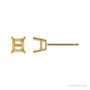 Sapphire Row Emerald 4-Prong Stud Earrings setting in 14K Yellow Gold, shown with a center stone (sold separately)