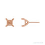 Sapphire Row Square 4-Prong Earrings setting in 14K Rose Gold, shown with a center stone (sold separately)