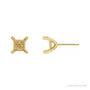 Sapphire Row Square 4-Prong Earrings setting in 14K Yellow Gold, shown with a center stone (sold separately)