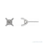 Sapphire Row Square 4-Prong Earrings setting in Platinum, shown with a center stone (sold separately)