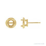 Sapphire Row Round Claw-Prong Bezel-Style Stud Earrings setting in 14K Yellow Gold, shown with a center stone (sold separately)