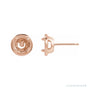 Sapphire Row Round 4-Prong Claw Bezel-Style Stud Earrings setting in 14K Rose Gold, shown with a center stone (sold separately)