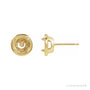 Sapphire Row Round 4-Prong Claw Bezel-Style Stud Earrings setting in 14K Yellow Gold, shown with a center stone (sold separately)
