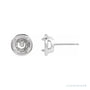 Sapphire Row Round 4-Prong Claw Bezel-Style Stud Earrings setting in Platinum, shown with a center stone (sold separately)