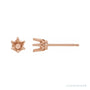 Sapphire Row Round 6-Prong Crown Stud Earrings setting in 14K Rose Gold, shown with a center stone (sold separately)