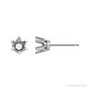 Sapphire Row Round 6-Prong Crown Stud Earrings setting in 14K White Gold, shown with a center stone (sold separately)