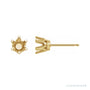 Sapphire Row Round 6-Prong Crown Stud Earrings setting in 14K Yellow Gold, shown with a center stone (sold separately)