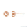 Sapphire Row Round Partial Bezel Earrings setting in 14K Rose Gold, shown with a center stone (sold separately)