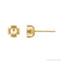 Sapphire Row Round Partial Bezel Earrings setting in 14K Yellow Gold, shown with a center stone (sold separately)