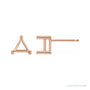 Sapphire Row Triangle 3-Prong Stud Earrings setting in 14K Rose Gold, shown with a center stone (sold separately)