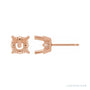 Sapphire Row Cushion 4-Prong Scroll® Stud Earrings setting in 14K Rose Gold, shown with a center stone (sold separately)