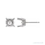 Sapphire Row Cushion 4-Prong Scroll® Stud Earrings setting in 14K White Gold, shown with a center stone (sold separately)
