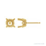 Sapphire Row Cushion 4-Prong Scroll® Stud Earrings setting in 14K Yellow Gold, shown with a center stone (sold separately)