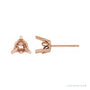 Sapphire Row Trillion 3-Prong Scroll® Stud Earrings setting in 14K Rose Gold, shown with a center stone (sold separately)