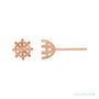 Sapphire Row Round 8-Prong Stud Earrings setting in 14K Rose Gold, shown with a center stone (sold separately)