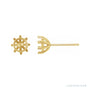 Sapphire Row Round 8-Prong Stud Earrings setting in 14K Yellow Gold, shown with a center stone (sold separately)