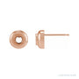 Sapphire Row Round Bezel-Set Solitaire Earrings setting in 14K Rose Gold, shown with a center stone (sold separately)