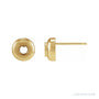Sapphire Row Round Bezel-Set Solitaire Earrings setting in 14K Yellow Gold, shown with a center stone (sold separately)