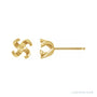 Sapphire Row Round 4-Prong Twisted Stud Earrings setting in 14K Yellow Gold, shown with a center stone (sold separately)