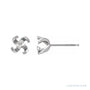 Sapphire Row Round 4-Prong Twisted Stud Earrings setting in Platinum, shown with a center stone (sold separately)