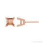 Sapphire Row Square V-Prong Stud Earrings setting in 14K Rose Gold, shown with a center stone (sold separately)