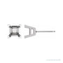 Sapphire Row Square V-Prong Stud Earrings setting in 14K White Gold, shown with a center stone (sold separately)