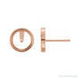 Sapphire Row Round Bezel-Set Cabochon Earrings setting in 14K Rose Gold, shown with a center stone (sold separately)