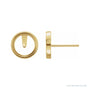Sapphire Row Round Bezel-Set Cabochon Earrings setting in 14K Yellow Gold, shown with a center stone (sold separately)
