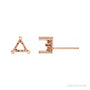 Sapphire Row Triangle 3-Prong Scroll® Stud Earrings setting in 14K Rose Gold, shown with a center stone (sold separately)