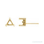 Sapphire Row Triangle 3-Prong Scroll® Stud Earrings setting in 14K Yellow Gold, shown with a center stone (sold separately)